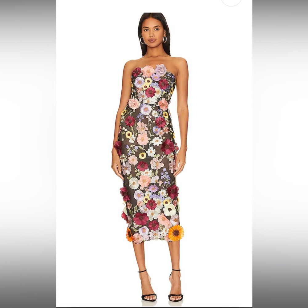 Bronx & Banco Bouquet dress in black multi